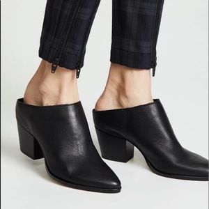 DOLCE VITA Roya Black Leather Pointed Toe Mules